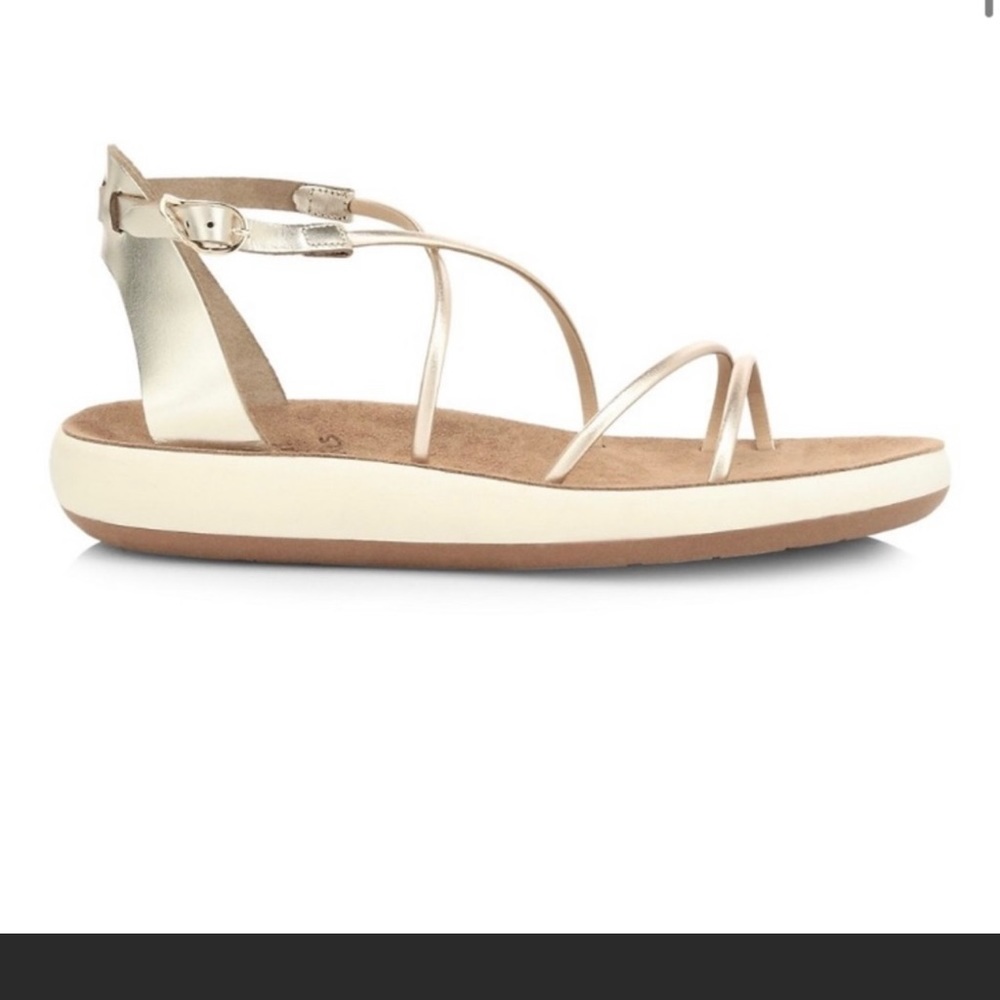Ancient Greek Sandals in Gold and Tan